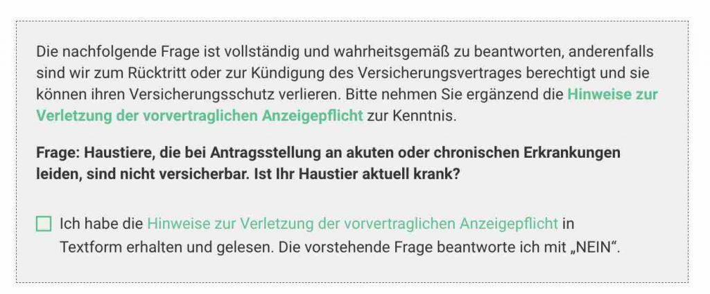 Gesundheitsfrage PetProtect